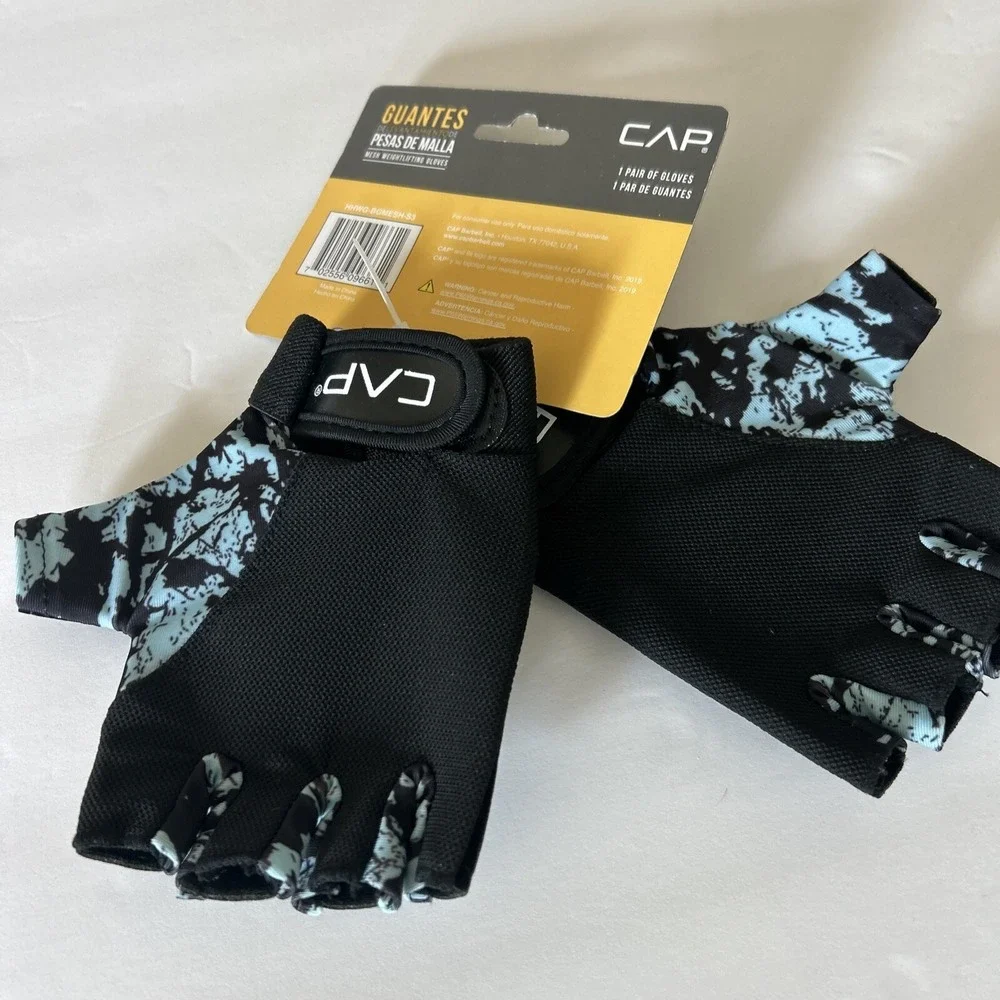 Women's Mesh Weightlifting Workout Gloves - S - Black w/ Camo